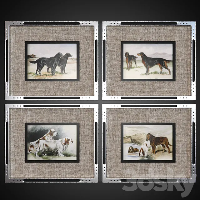 A set of pictures "Working Dogs" 3DModel