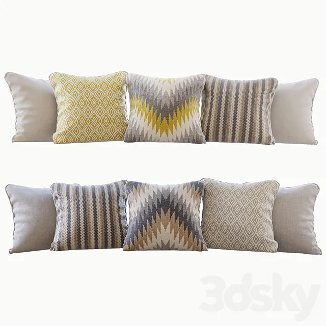A set of pillows Romo 03 3D Model
