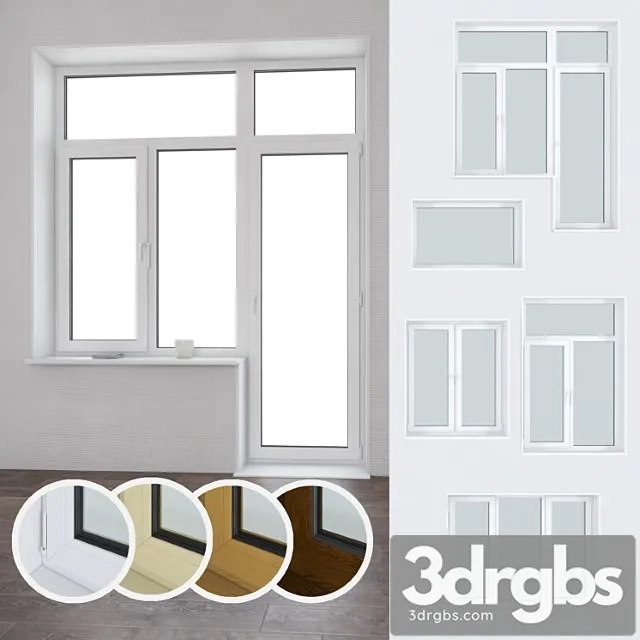 A set of plastic windows 06 3D Model Free