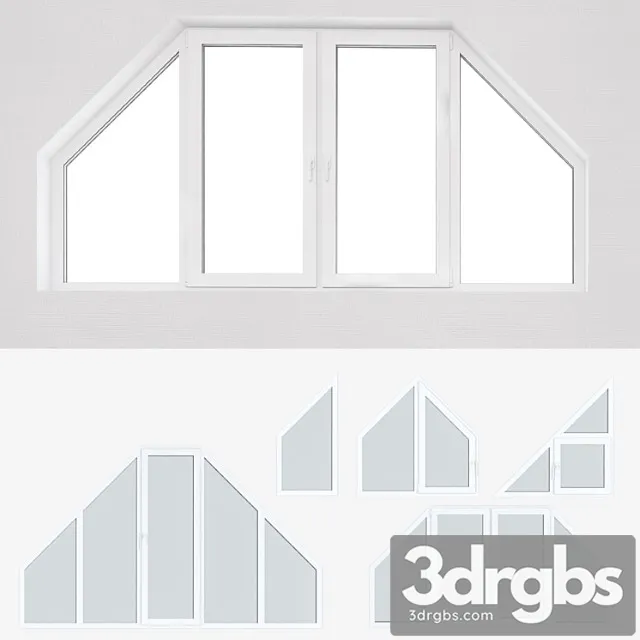 A set of plastic windows 13 3D Model Free