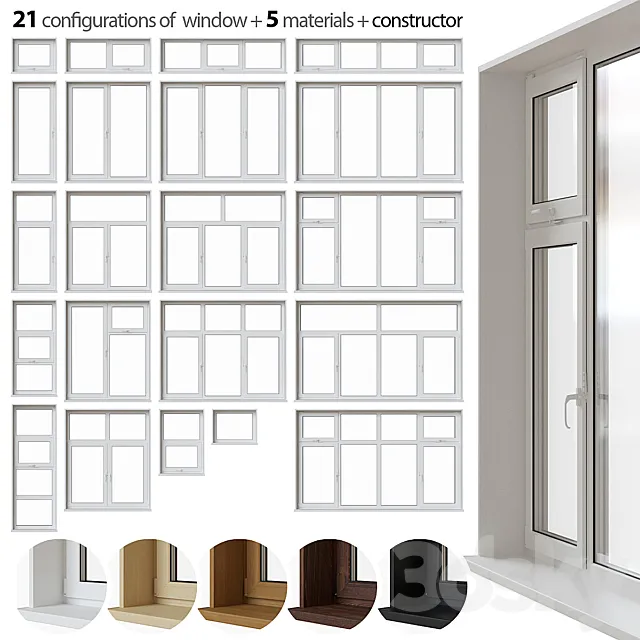 A set of plastic windows 3DModel