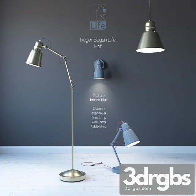 A set of Regenbogen Life lamps from the Hof 2 collection 3D Model Download
