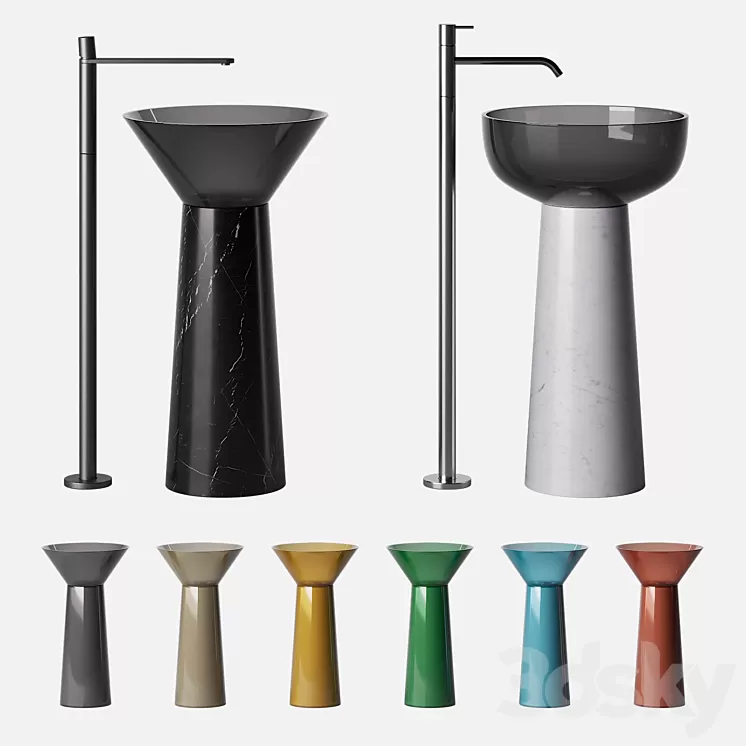 A set of sinks and faucets Antonio Lupi Albume 3D Model
