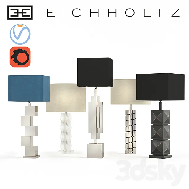 A set of table lamps Eichholtz 3D Model