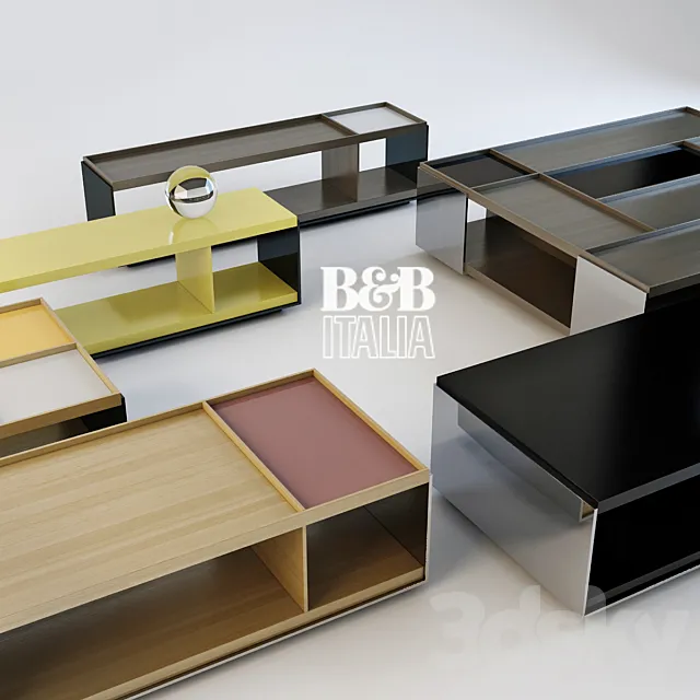 A set of tables B & B Italia. Model SURFACE. 6 pieces 3D Model