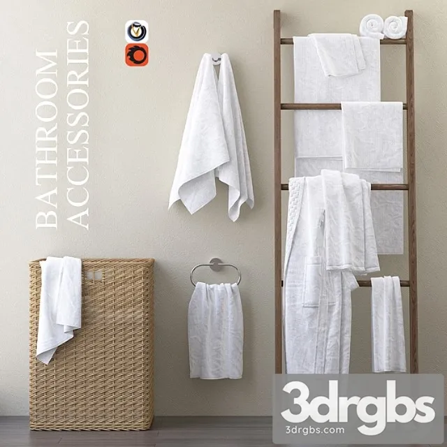 A Set Of Towels For The Bathroom M30 3D Model Free