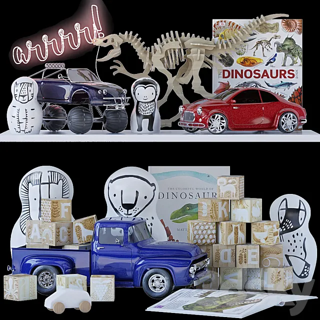 A set of toys for a boy 3D Model