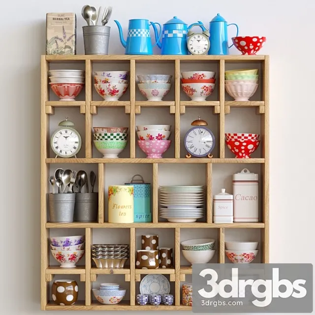 A set of unique dishes 3D Model Free