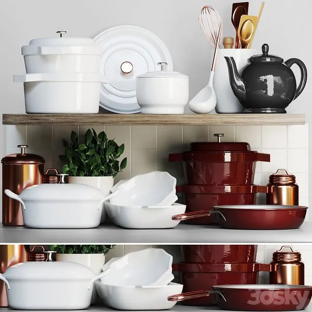 A set of utensils for the kitchen 4 3D Model