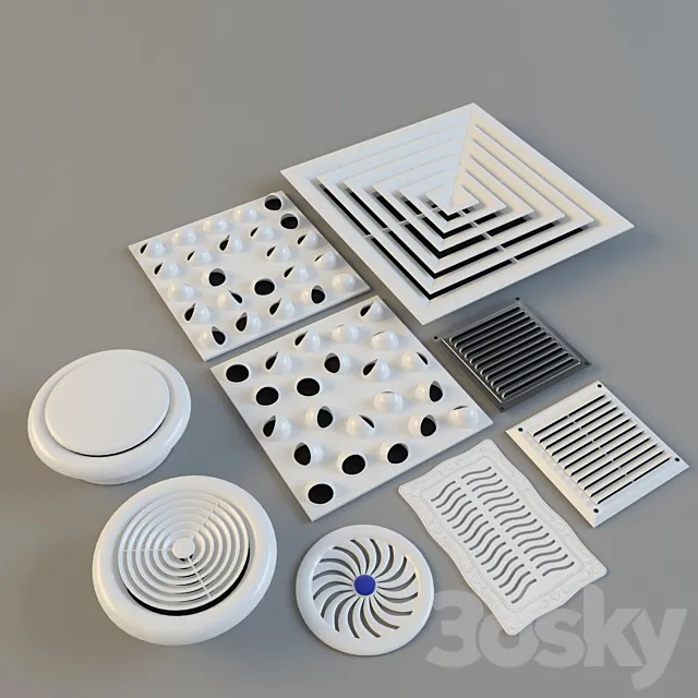 a set of vent. gratings 3DModel