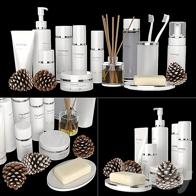 A set of white cosmetics. Free Download