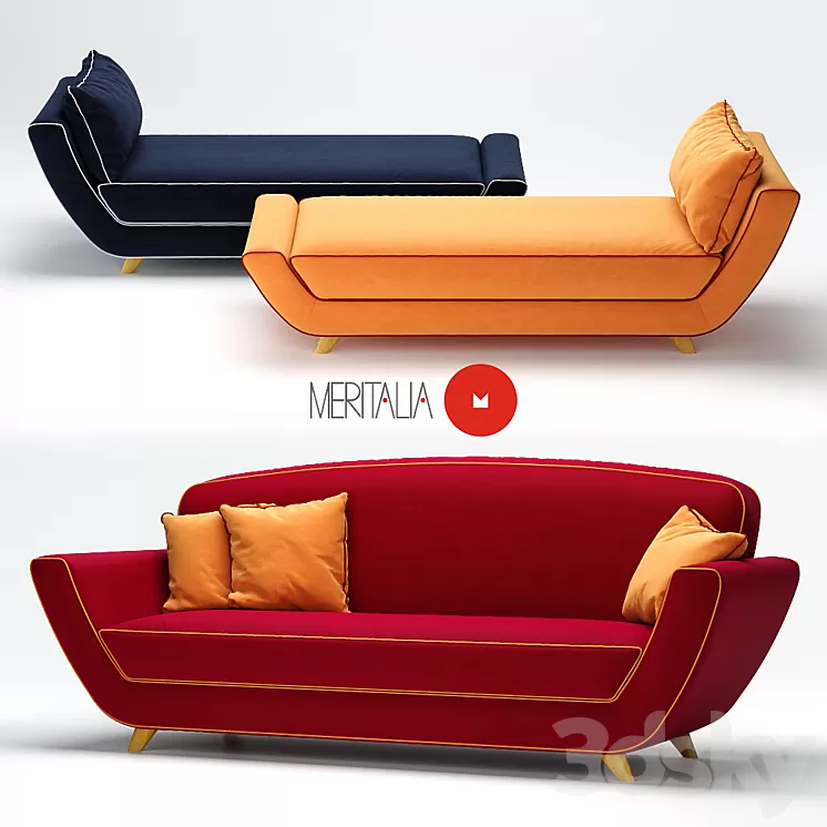 A sofa and chaise longue by Minah Meritalia 3D Model