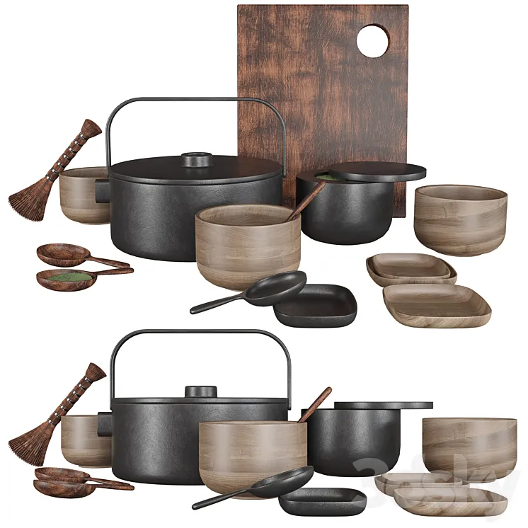 A tea set 3D Model Free