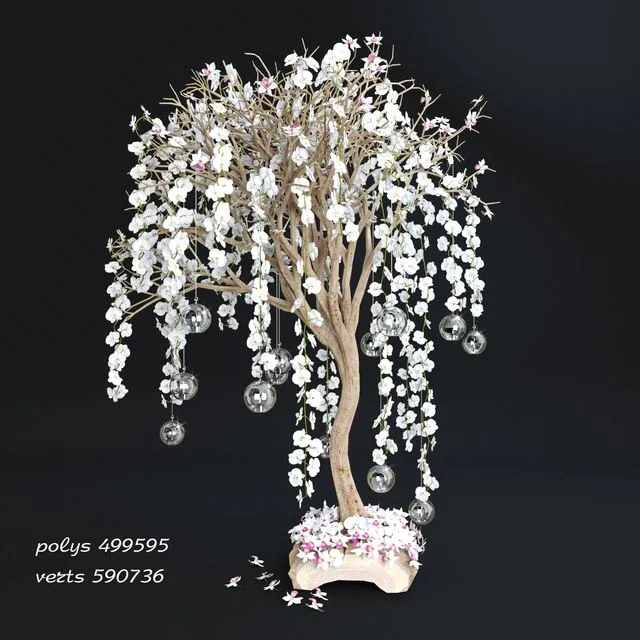 A tree with orchids vol # 2 3D Model
