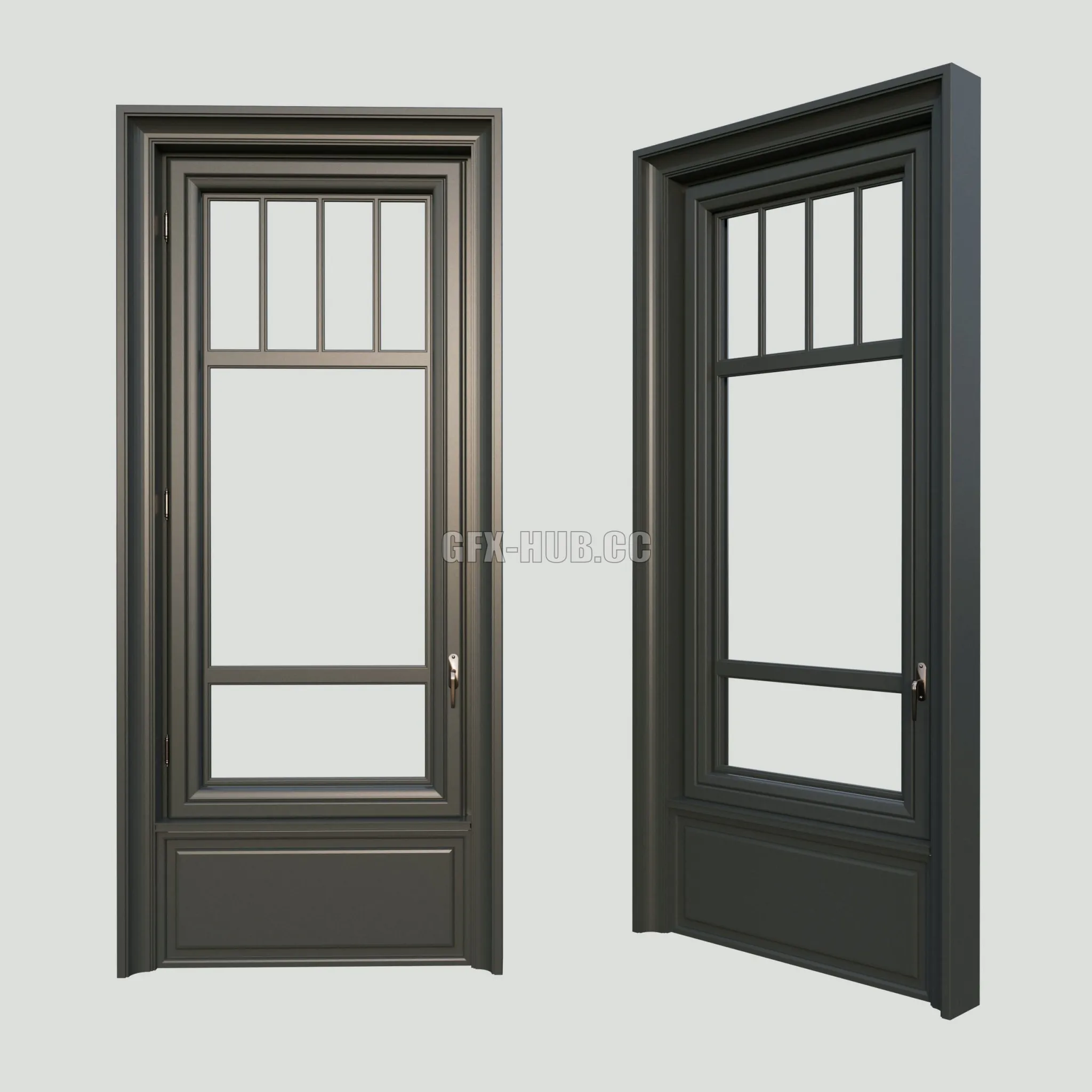A window in the classical style - The material is dark wood 3D Model