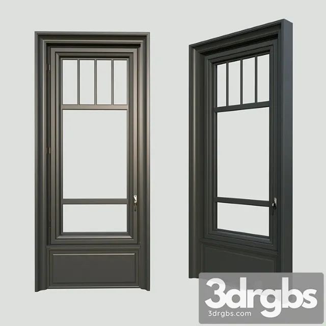 A window in the classical style. the material is dark wood. Free Download