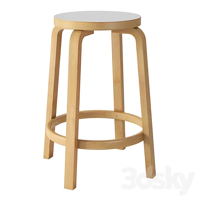 Aalto USA Artek Alvar Aalto Counter Stool 64 3DModel