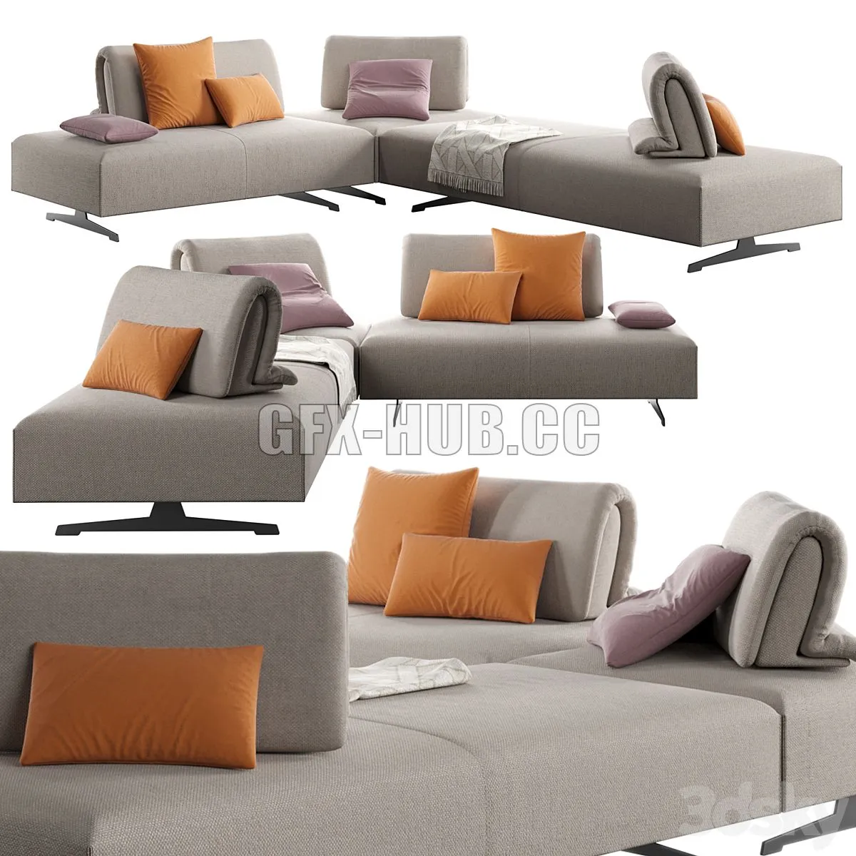 Abbraccio Light Lecomfort Sofa 3D Model