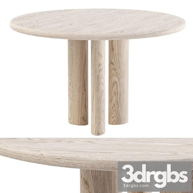 Abby Everyday Round Table Round Wooden Dining Table 3D Model Free