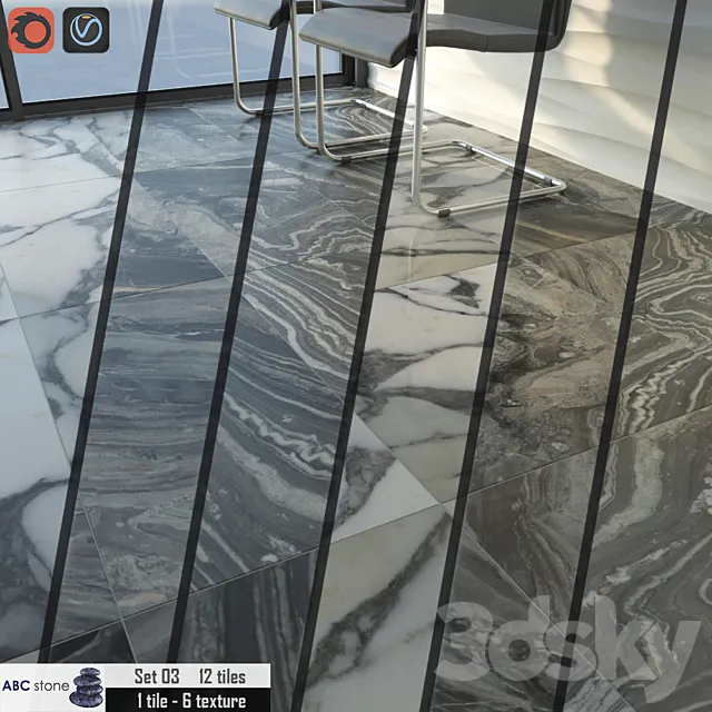 ABC stone Set 03 3D Model