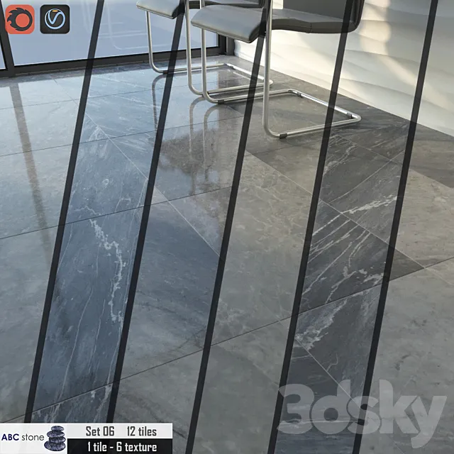 ABC stone Set 06 3D Model