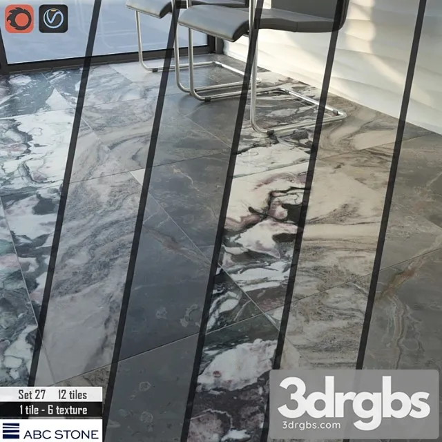 ABC Stone Set 27 3D Model Free