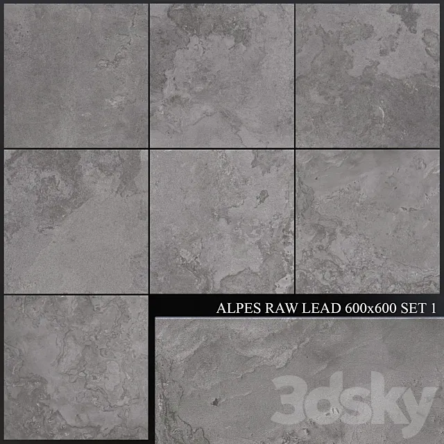 ABK Alpes Raw Lead 600x600 Set 1 3D Model