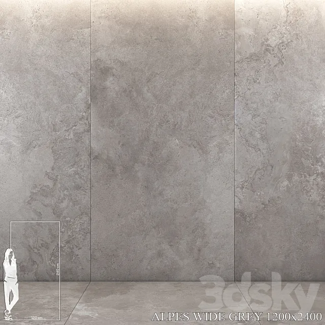 ABK Alpes Wide Grey 1200x2400 3D Model