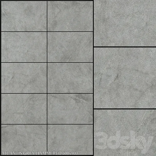ABK Atlantis Grey Hammered 600x900 3DModel
