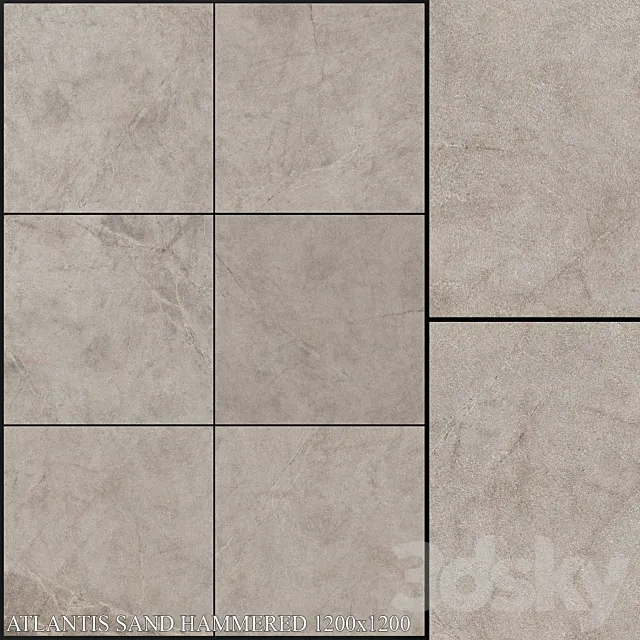 ABK Atlantis Sand Hammered 1200×1200 3D Model