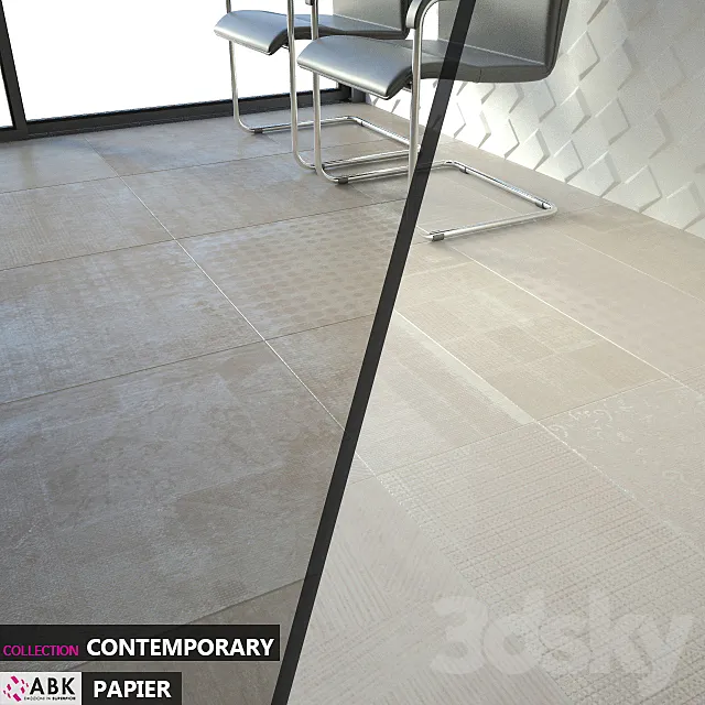 ABK COLLECTION CONTEMPORARY PAPIER CORDA NOCCIOLA Set 02 3DModel