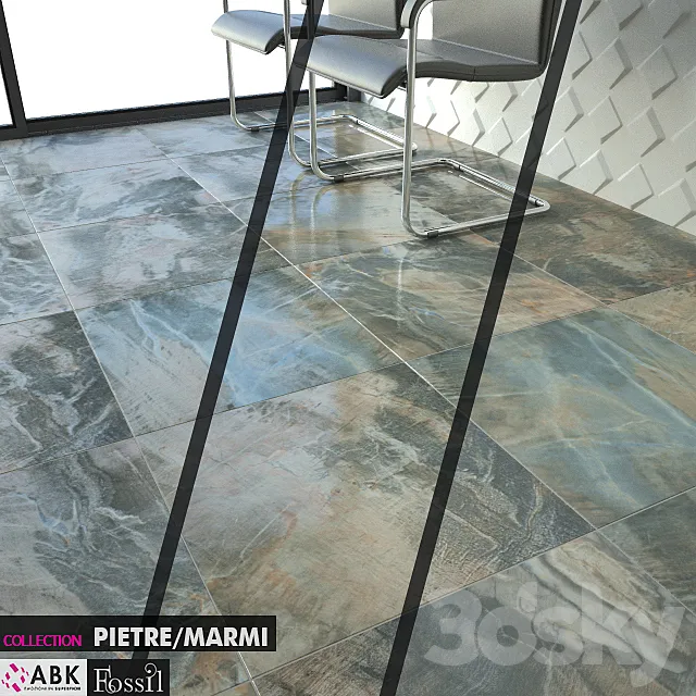 ABK COLLECTION PIETRE MARMI FOSSIL BLUE 3DModel
