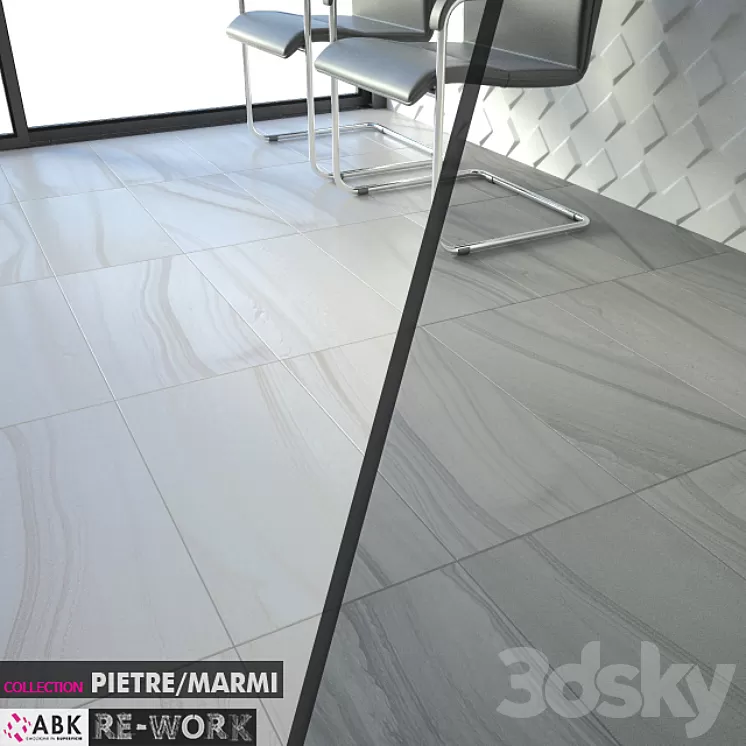 ABK COLLECTION PIETRE MARMI RE-WORK SINGLE 2 GREY WHITE Set 06 3D Model