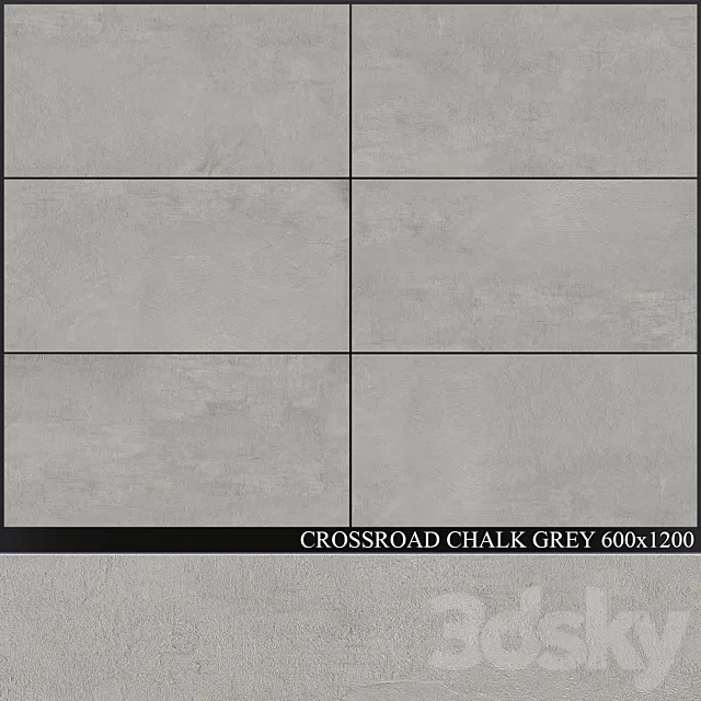 ABK Crossroad Chalk Grey 600x1200 3D Model
