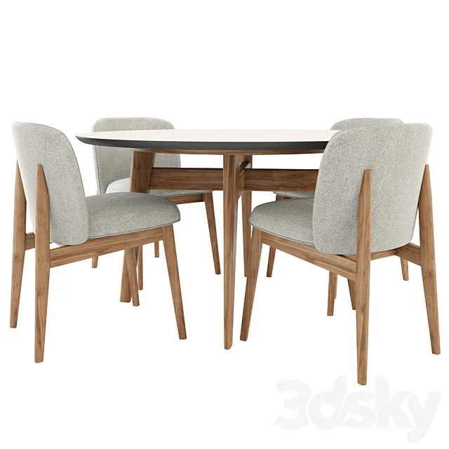Abrey chair and table 3D Model