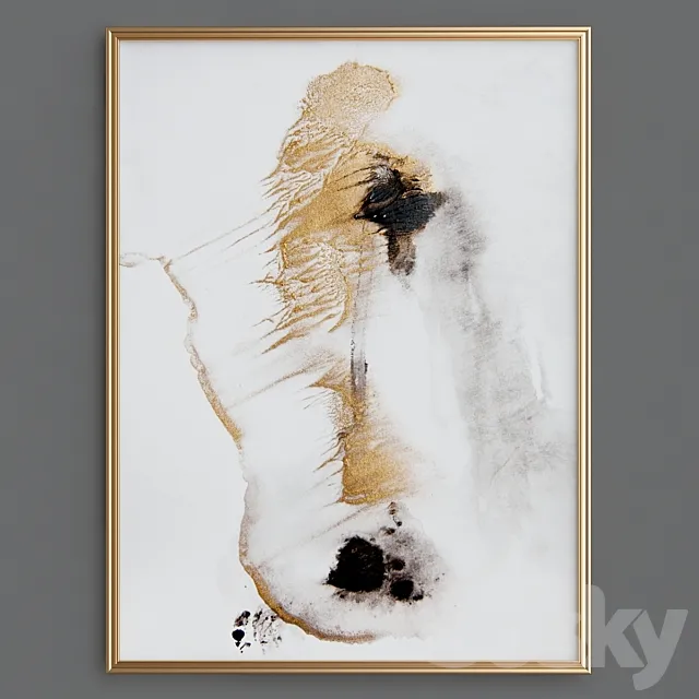 Abstract black gold 3D Model