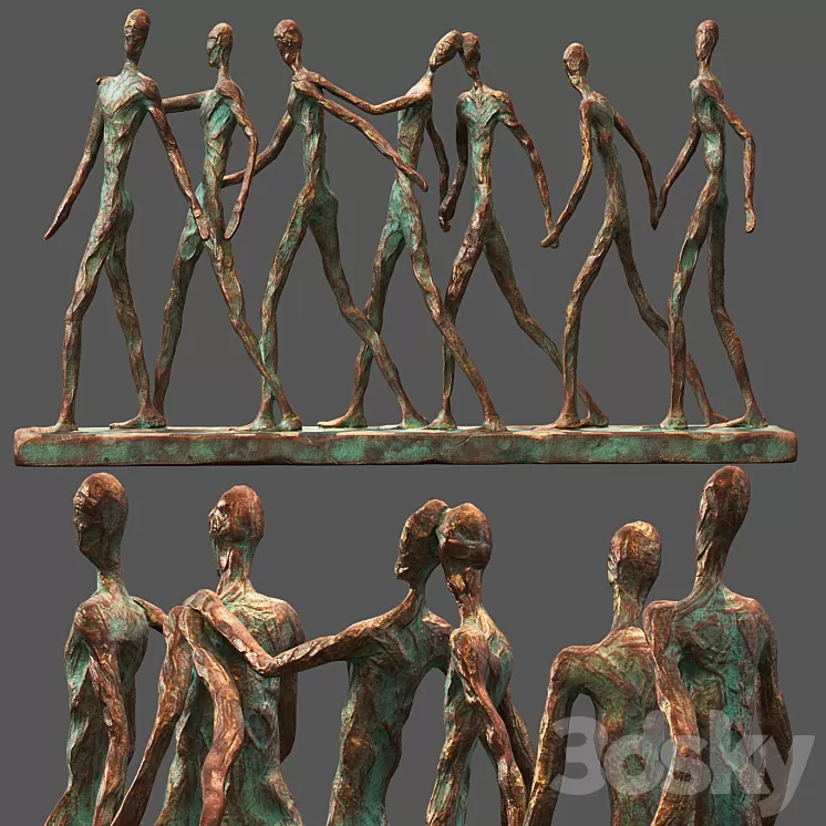 Abstract Family Camaraderie Decorative Showpiece Ornament 3D Model