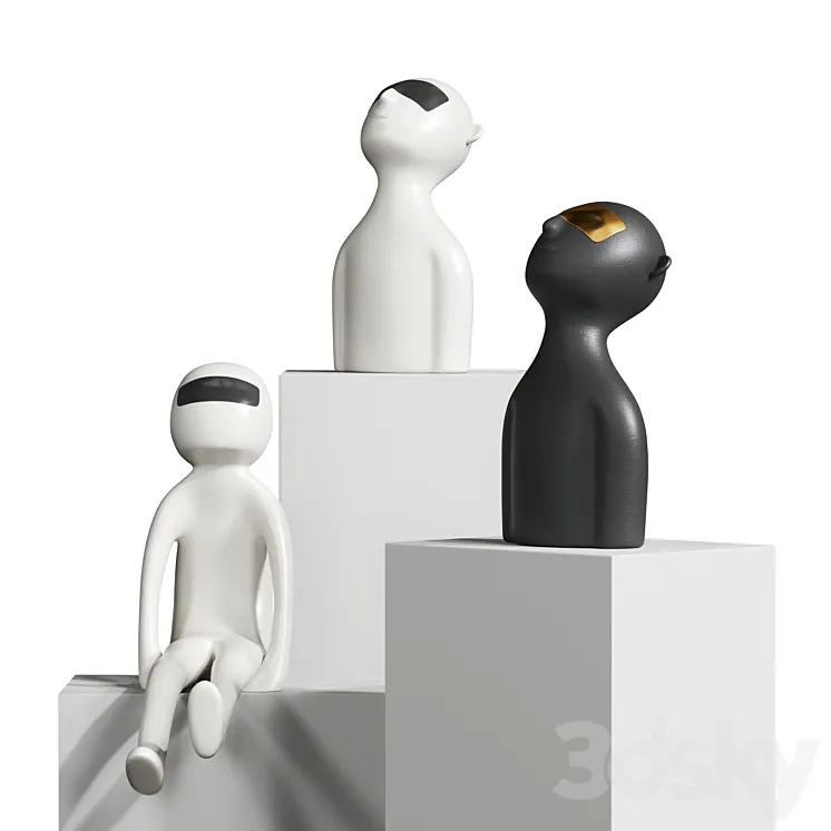 abstract figure sculpture ornaments 3D Model Free