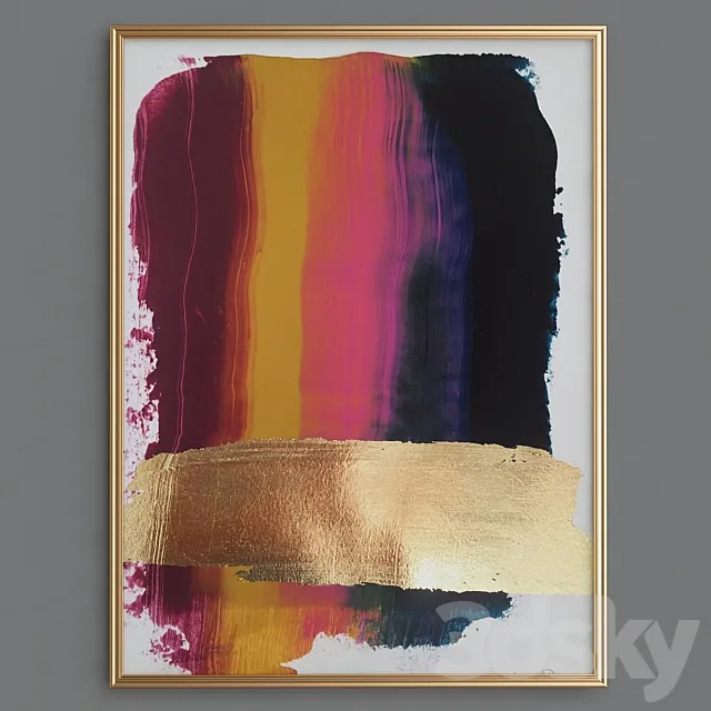 Abstract gold art 3D Model