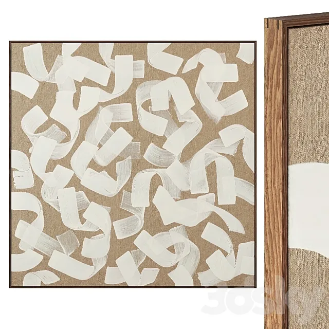 Abstract modern painting on canvas 3D Model