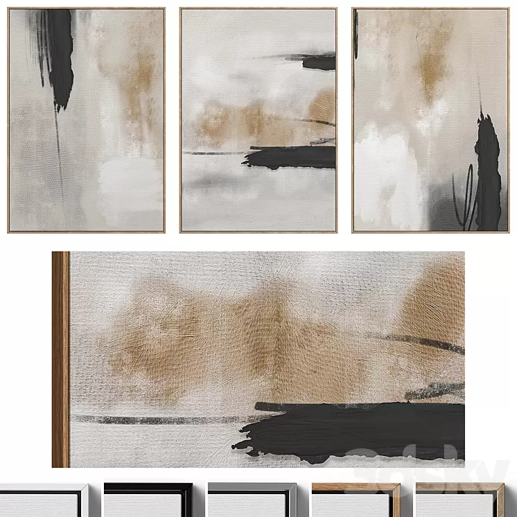 Abstract Neutral Wall Art C-437 3D Model
