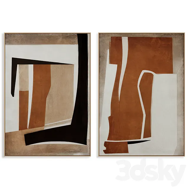 Abstract Painting Frame set 0358 3D Model