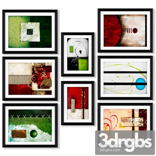 Abstract painting in figures. 3D Model Free