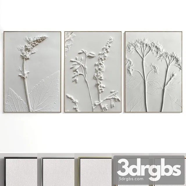 Abstract Painting Set of 3 Pieces No 18 3D Model Free