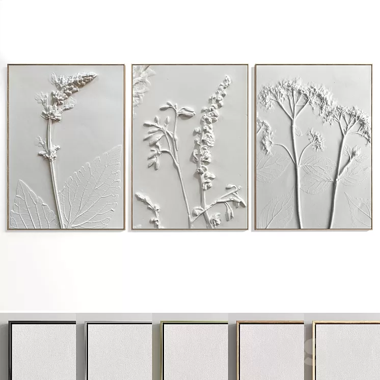 Abstract Painting Set of 3 pieces - No 18 3D Model Free