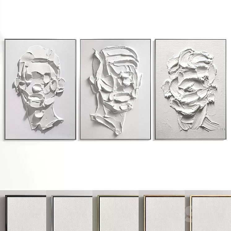 Abstract Painting Set of 3 pieces – No 29 3D Model