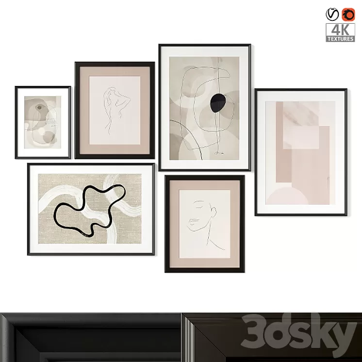 Abstract paintings set