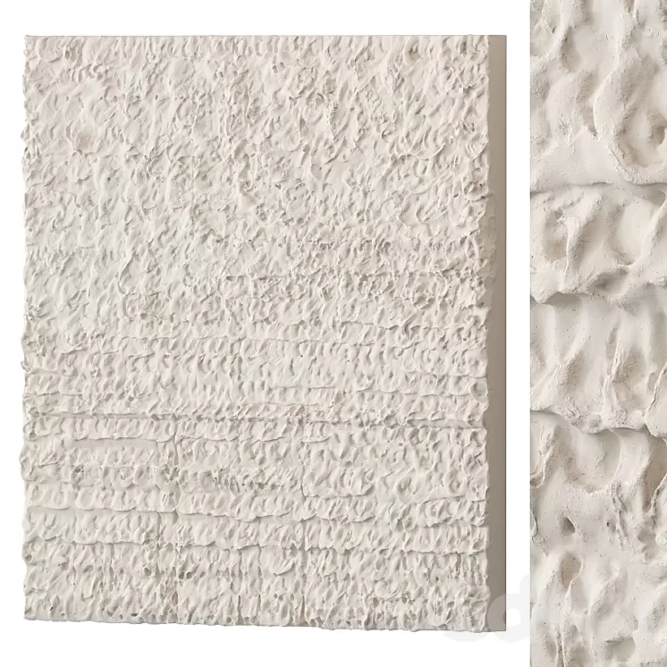 Abstract plaster painting 3D Model Free