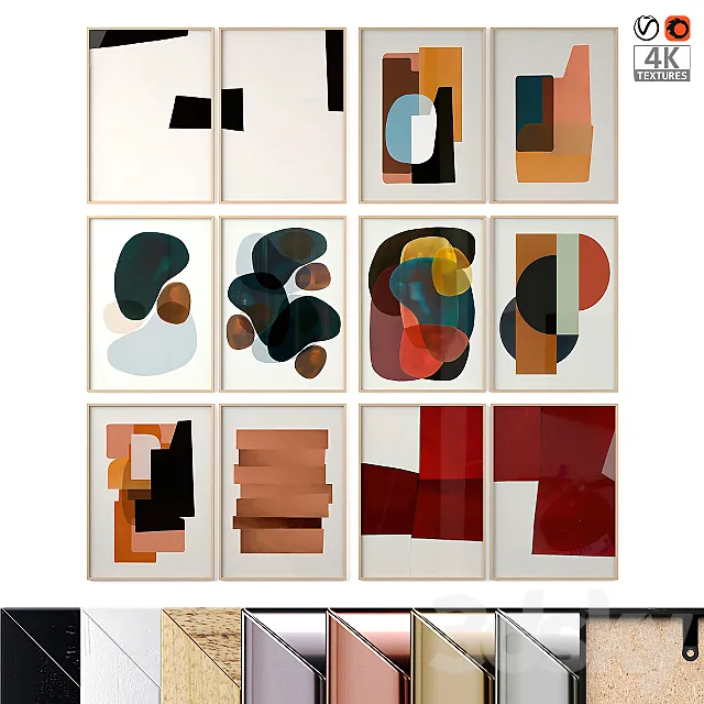 Abstract posters 3D Model