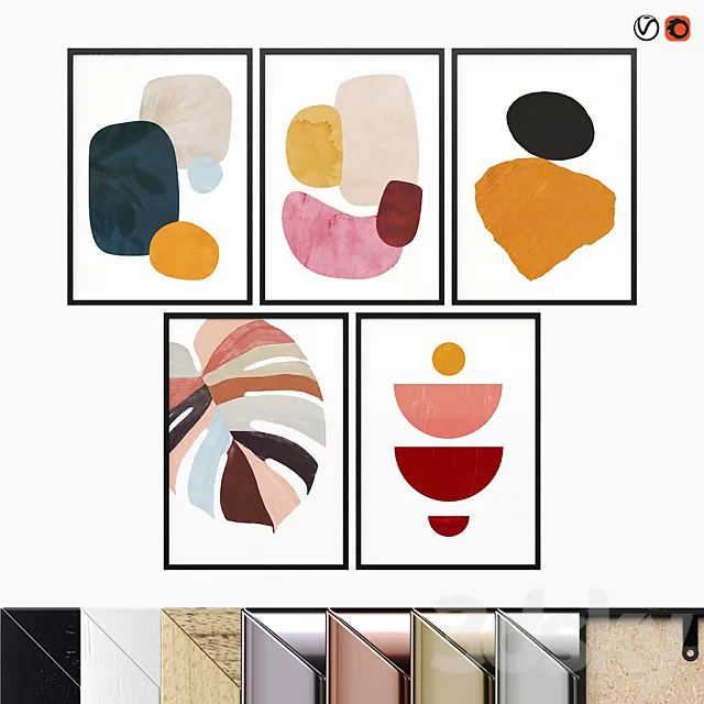 Abstract Posters Set 01 3DModel